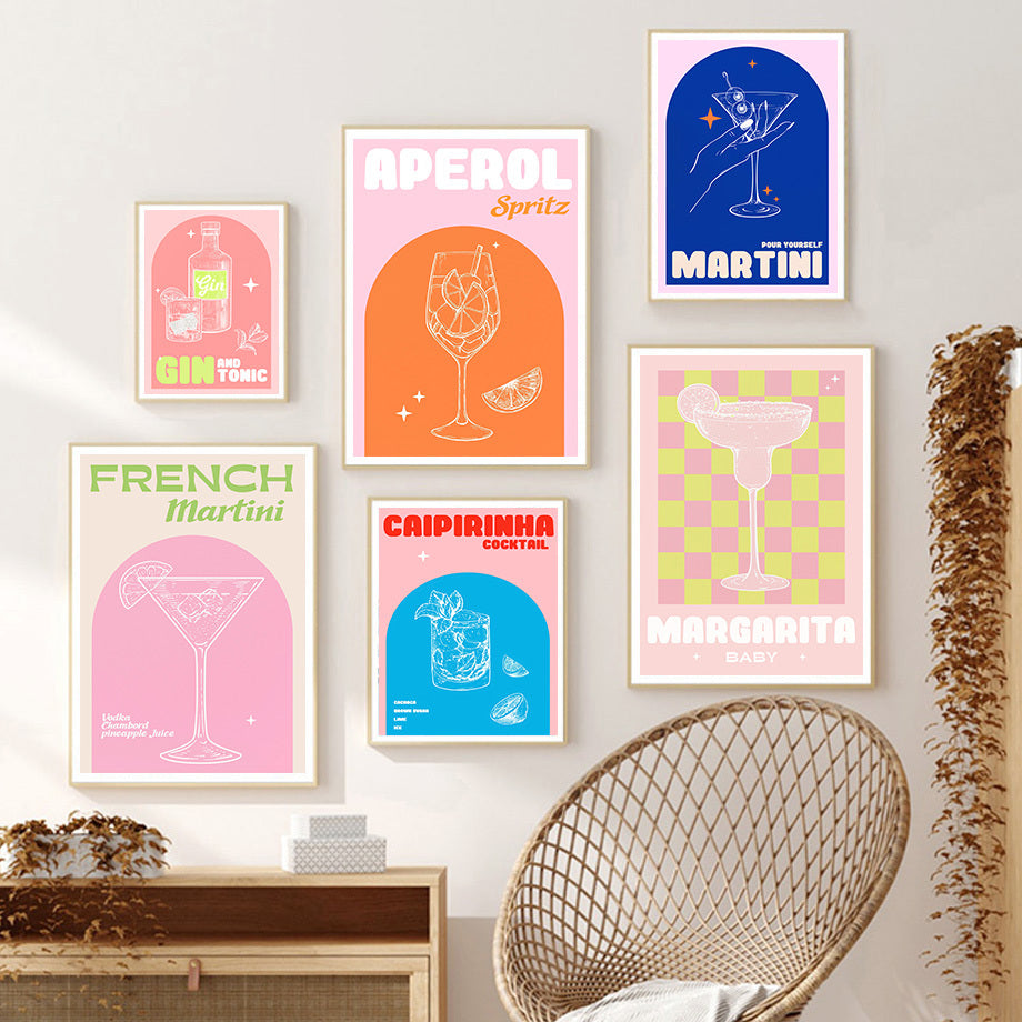 French Martini Wall Art Canvas