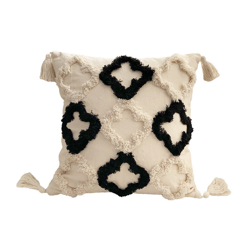 Bohemian Line Tufted Pillow Cover