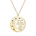 Personalized Stainless Steel Golden Tree of Life Custom Name Necklace