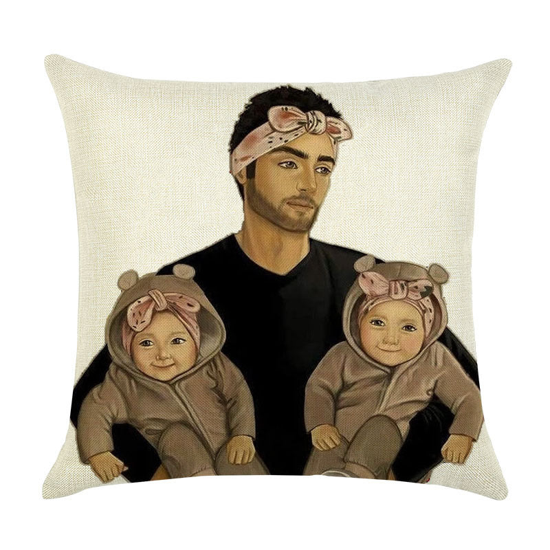 Hot-SellingHot-Selling Super Mom Baby Pillowcase Home Decoration Car SofaLinen Cushion Cover