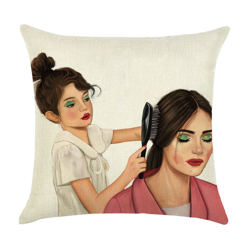 Hot-SellingHot-Selling Super Mom Baby Pillowcase Home Decoration Car SofaLinen Cushion Cover