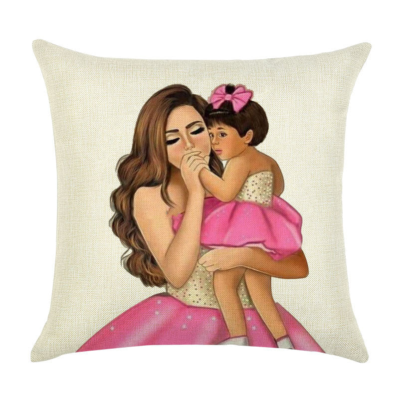 Hot-SellingHot-Selling Super Mom Baby Pillowcase Home Decoration Car SofaLinen Cushion Cover