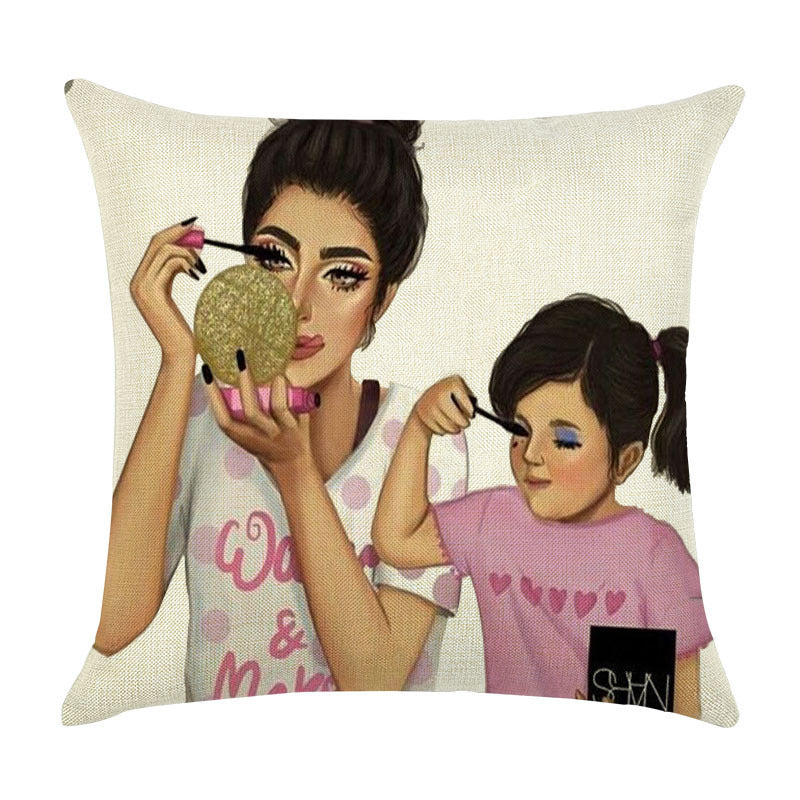 Hot-SellingHot-Selling Super Mom Baby Pillowcase Home Decoration Car SofaLinen Cushion Cover