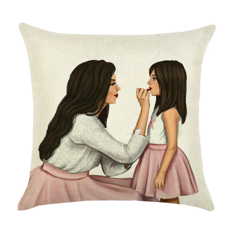 Hot-SellingHot-Selling Super Mom Baby Pillowcase Home Decoration Car SofaLinen Cushion Cover