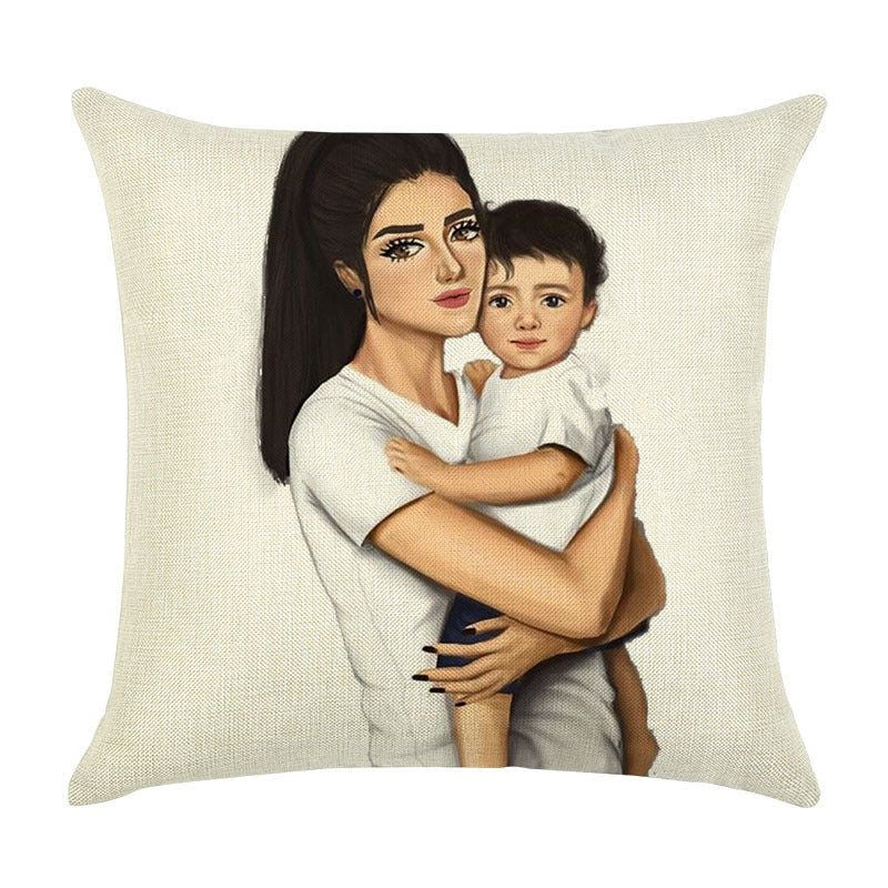 Hot-SellingHot-Selling Super Mom Baby Pillowcase Home Decoration Car SofaLinen Cushion Cover