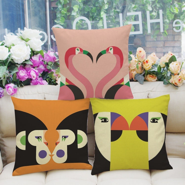 Geometric abstract animal pillowcase