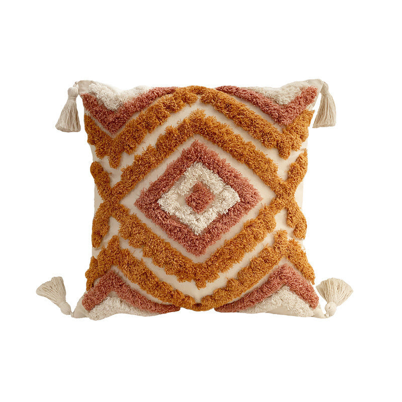 Bohemian Line Tufted Pillow Cover