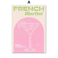 French Martini Wall Art Canvas