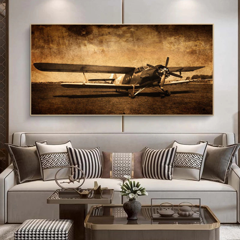 Vintage Airplane Print Poster Canvas Painting