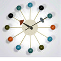 Solid Wood Fashion Art Candy Ball Sun Movement Wall Clock