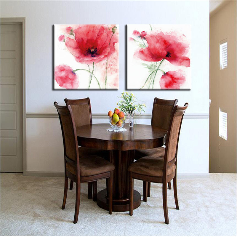 Colorful Watercolor Floral Wall Painting Canvas Print