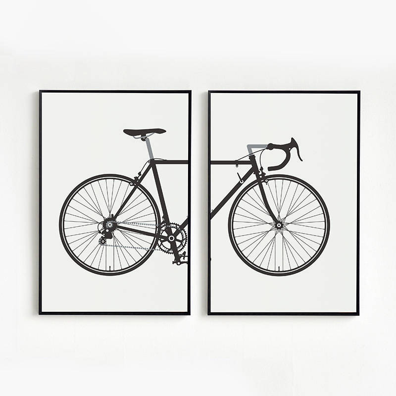 Canvas Core Spray Painting Hanging Picture Without Frame Bicycle