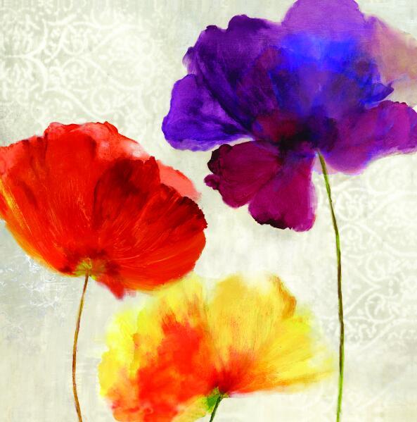 Colorful Watercolor Floral Wall Painting Canvas Print