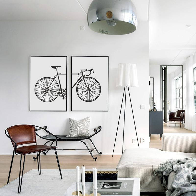 Canvas Core Spray Painting Hanging Picture Without Frame Bicycle