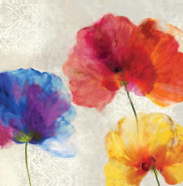 Colorful Watercolor Floral Wall Painting Canvas Print