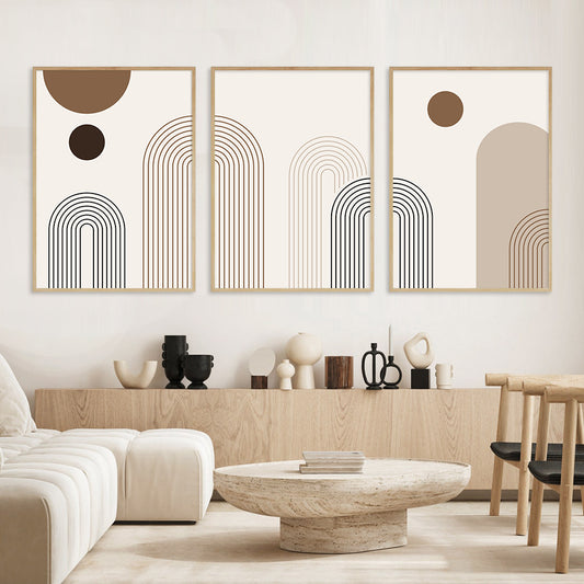 Abstract Geometric Lines On Bohemian Poster Canvas Painting