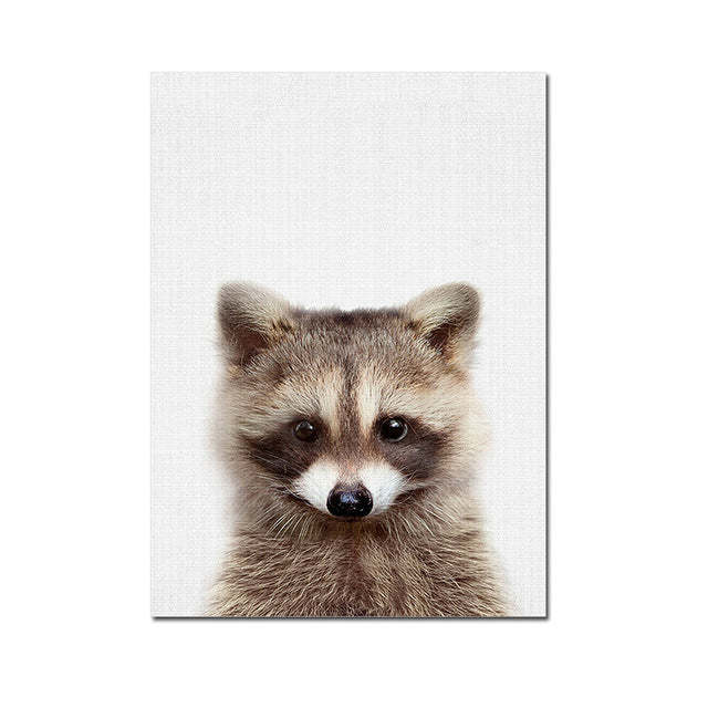 Woodland Nursery Wall Art Animal Canvas Painting